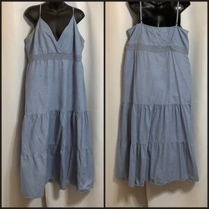 M&S Mode Dress Women’s Size XL Loose Fit Light Denim Was Cotton Maxi
